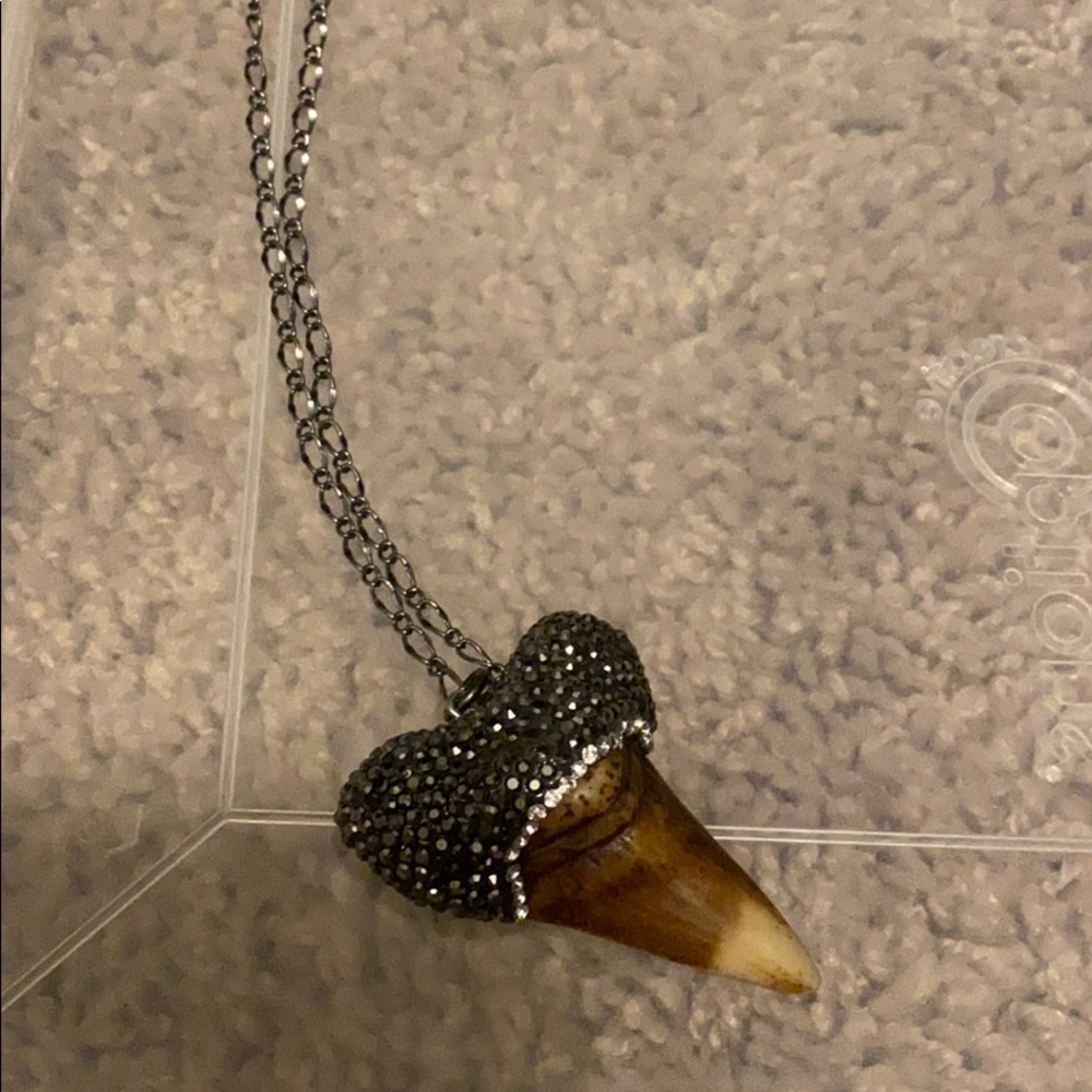 Long Pave Sharktooth Necklace